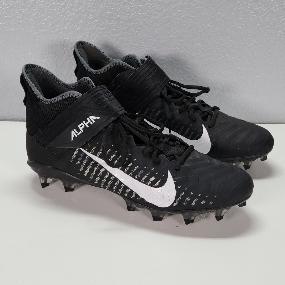 Nike Alpha Menace Pro 2 Mid Football Cleats Mens S 11.5 Black Silver AQ3209-002
